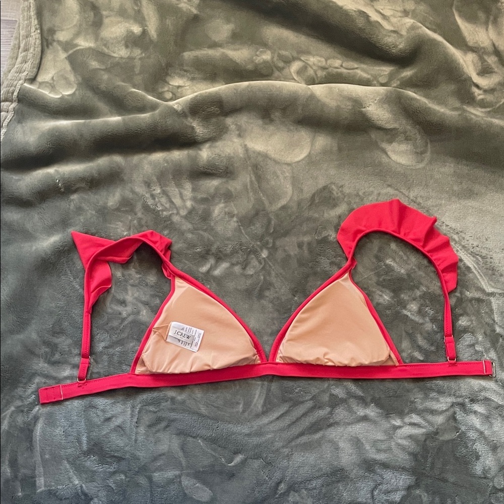 J. Crew Red Ruffle Bikini Top - Picture 3 of 7